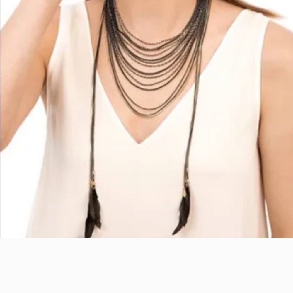 Stella & Dot Gold and Green Leaf Necklace - Picture 3 of 3
